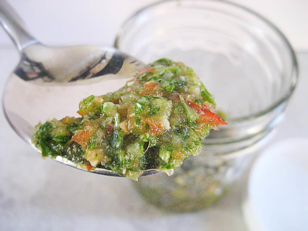 Sofrito, a Latin American cooking condiment that will waken your taste buds.