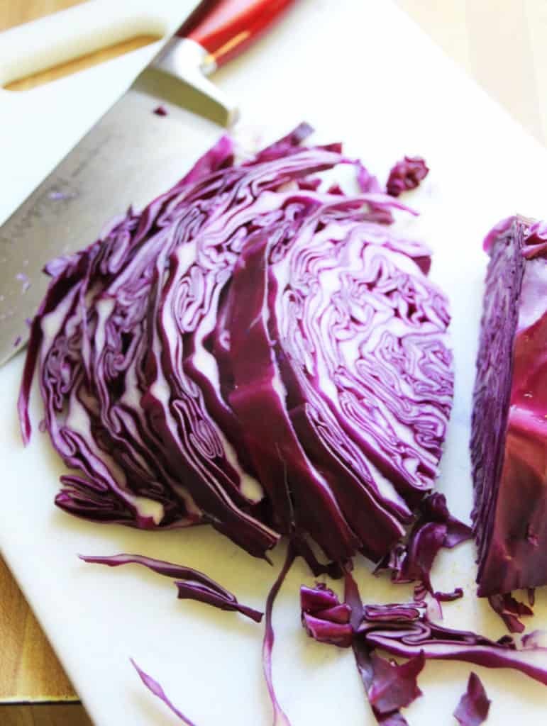 Purple Cabbage gives this Asian Slaw a punch of color.
