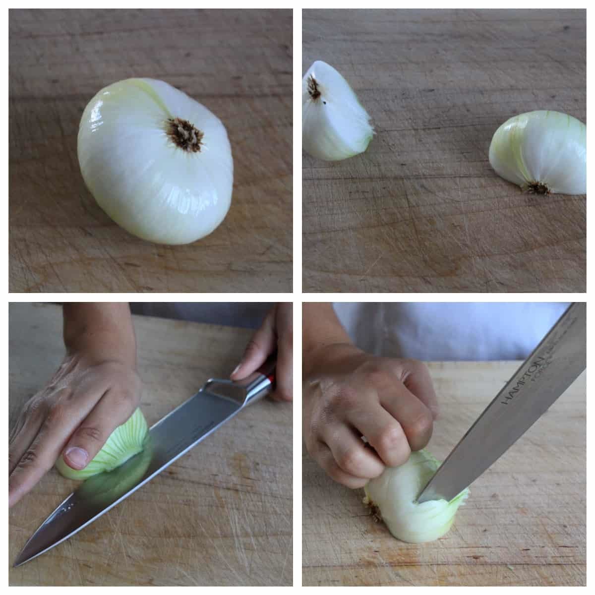 How to chop an onion.