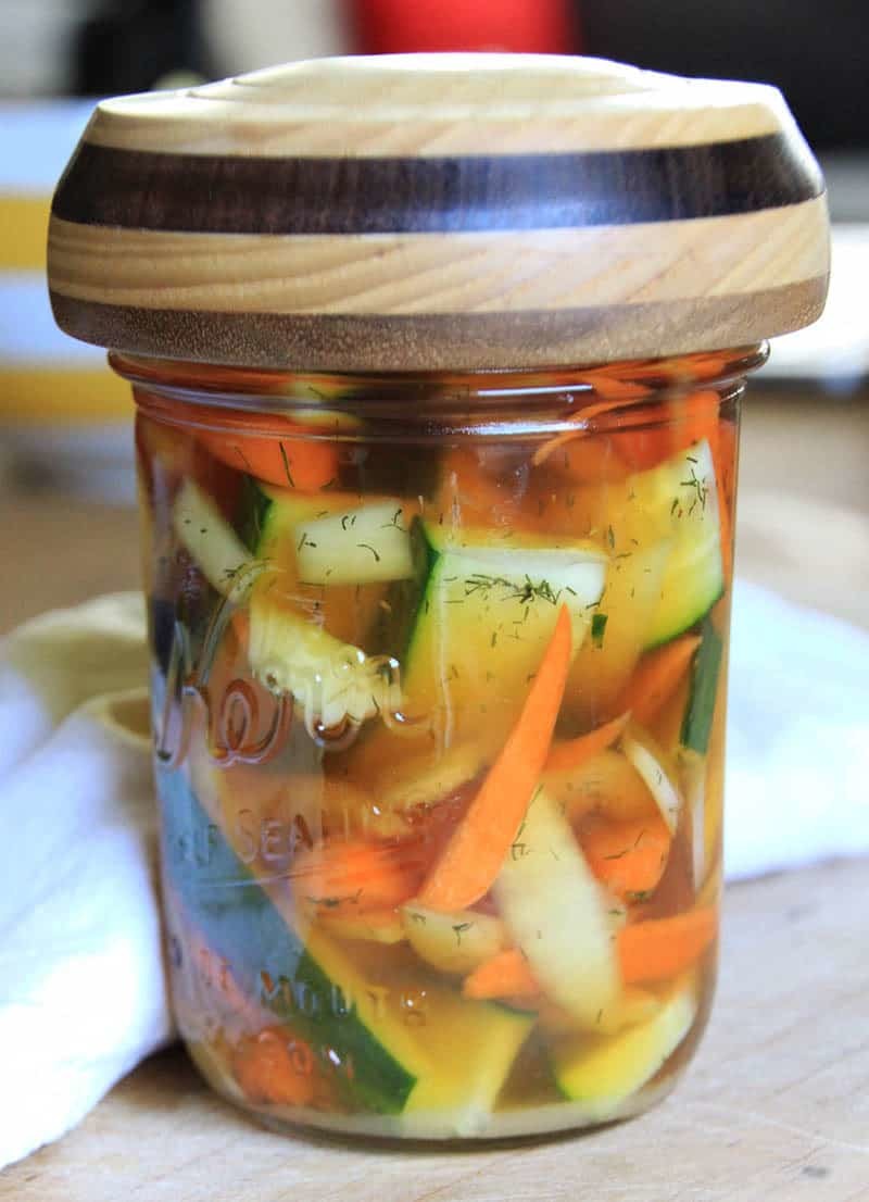 Quick & Easy Refrigerator Pickle Recipe with cucumber and carrot
