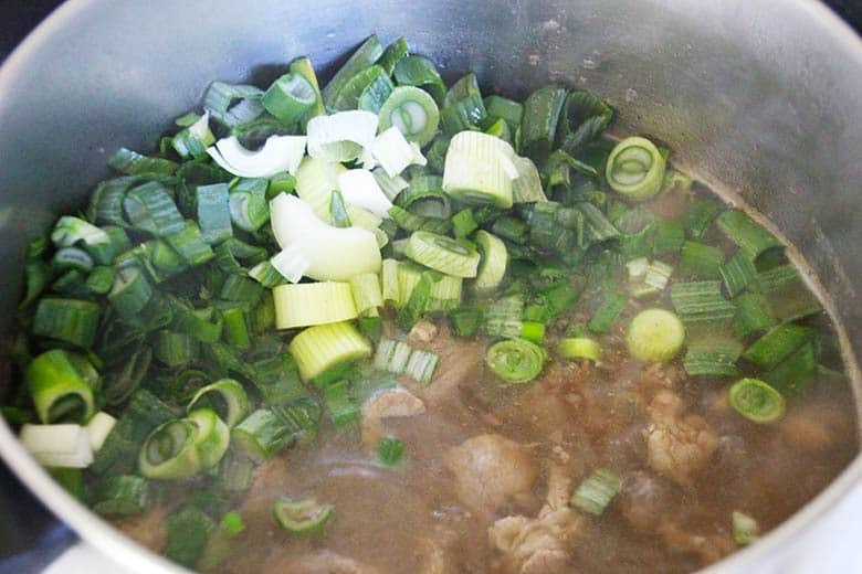 Danish Sailors Stew | Labskovs. A thick and hearty stew made from beef, potatoes and green onions seasoned with bay leaves, cloves and pepper. A one-pot meal from the 1700's. This dish is still popular in the Northern European port cities and is enjoying a renaissance with the millennials. 