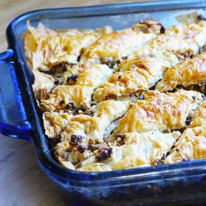 Easy Baklava Recipe With Walnuts, Dates & Fig Jam. These step-by-step instructions will show you how easy it is to make this authentic Baklava recipe. Walnuts, dates and coconut make the filling with the help of a food processor and fig jam makes a wonderful baklava syrup.