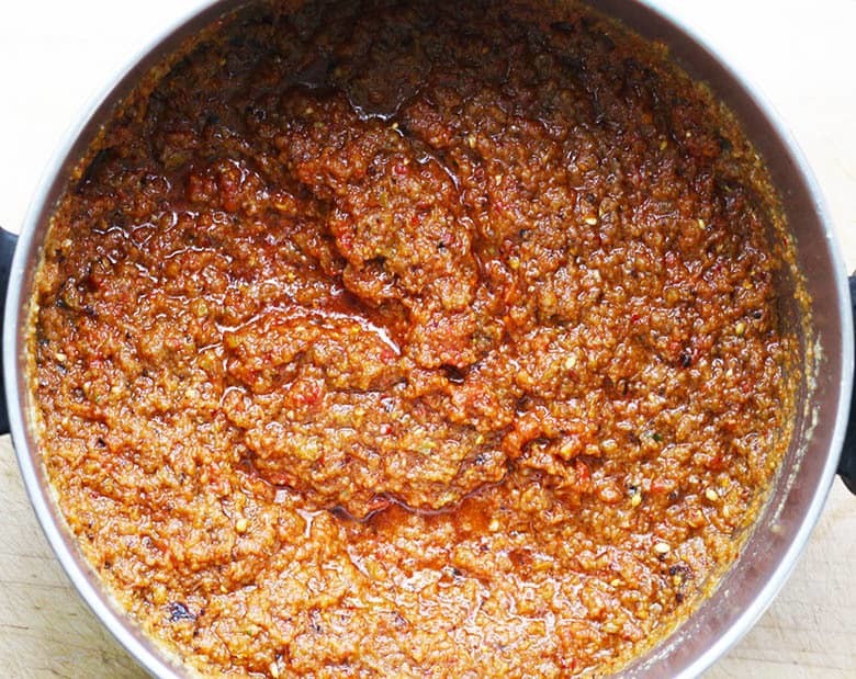Shito Sauce Recipe, Ghana's Pepper Sauce. This tasty marinade and sauce recipe is a slow food Ghana recipe. Made with onions, peppers, garlic, ginger, dried fish, tomatoes and spices. Use this as both a sauce and marinade on everything! I show you how to use Shito Sauce with BBQ chicken, Happy Summer!