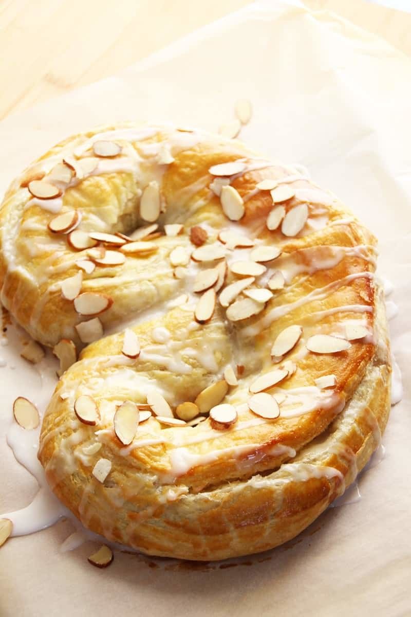 Everyday Apricot & Almond Kringle. An easy Kringle in under an hour. Apricots, almonds, brown sugar and cinnamon delivers a fantastic Danish Kringle.
