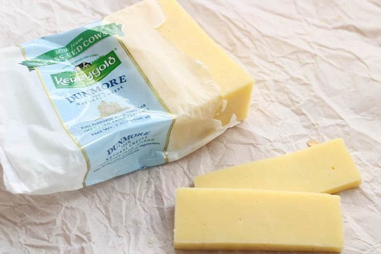 Sliced Dunmore Kerrygold cheese.