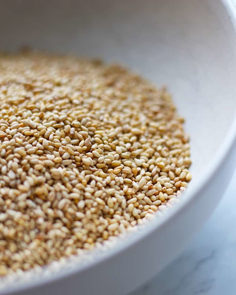 Sesame seeds in a bowl.