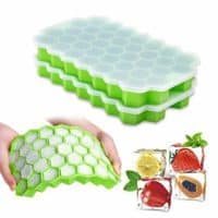 Ice Cube Trays with Lids,2-Pack 74 Ice Cubes Food Grade Silica Gel Flexible and BPA Free with Spill-Resistant Removable Lid Ice Cube Molds for Chilled Drinks, Whiskey & Cocktails