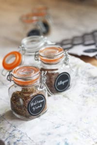 Small jars of Mediterranean Seasonings.
