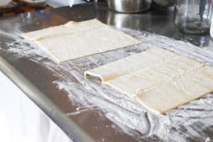Puff pastry sheets side by side.