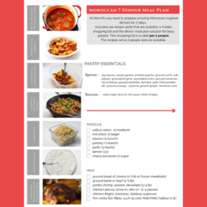 Moroccan Meal Plan Shopping List