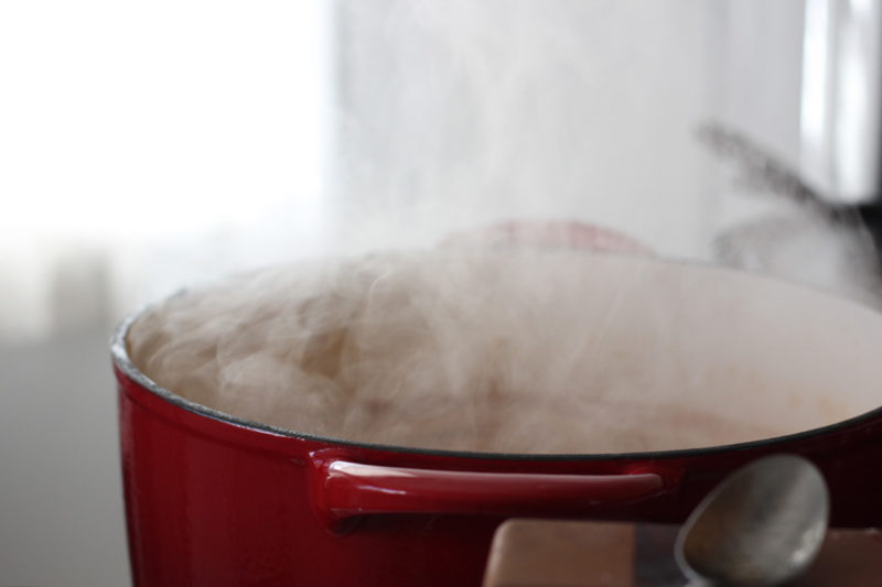 Steaming pot.